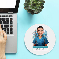 Karikatürlü En İyi Erkek Anestezi Uzmanı Mousepad - 2