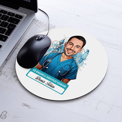 Karikatürlü En İyi Erkek Anestezi Uzmanı Mousepad - 1