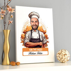 Karikatürlü En İyi Erkek Aşçı Kanvas Tablo - 2