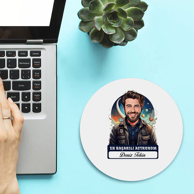 Karikatürlü En İyi Erkek Astronom Mousepad - 2
