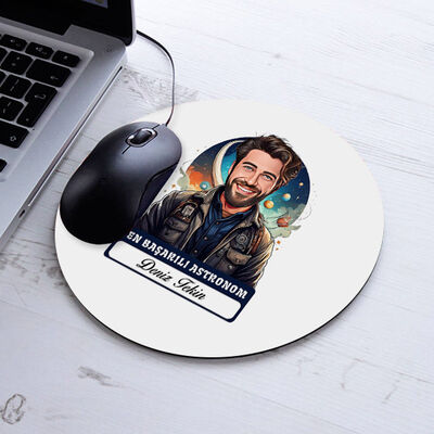 Karikatürlü En İyi Erkek Astronom Mousepad - 1