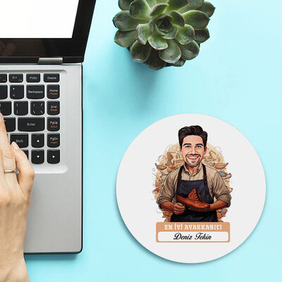Karikatürlü En İyi Erkek Ayakkabıcı Mousepad - 2
