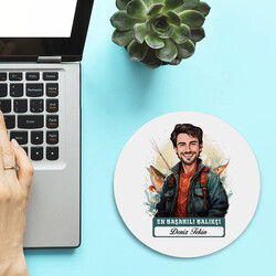 Karikatürlü En İyi Erkek Balıkçı Mousepad - 2