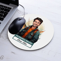 Karikatürlü En İyi Erkek Balıkçı Mousepad - 1