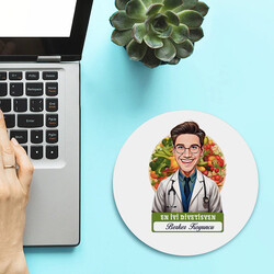 Karikatürlü En İyi Erkek Diyetisyen Mousepad - 2