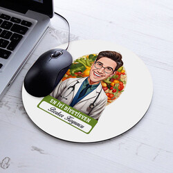 Karikatürlü En İyi Erkek Diyetisyen Mousepad - 1