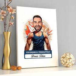 Karikatürlü En İyi Erkek Jimnastikçi Kanvas Tablo - 2