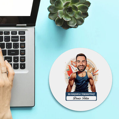Karikatürlü En İyi Erkek Jimnastikçi Mousepad - 2