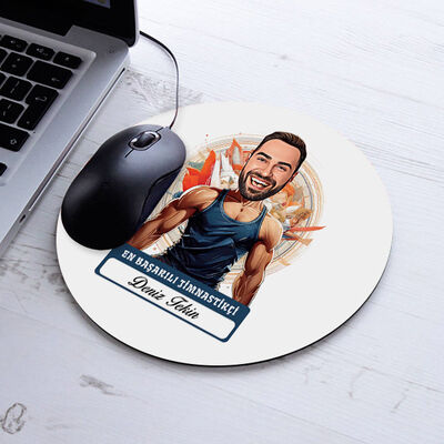 Karikatürlü En İyi Erkek Jimnastikçi Mousepad - 1