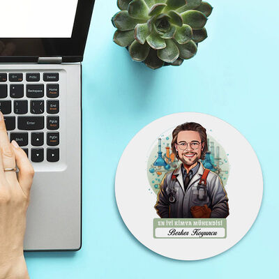 Karikatürlü En İyi Erkek Kimya Mühendisi Mousepad - 2