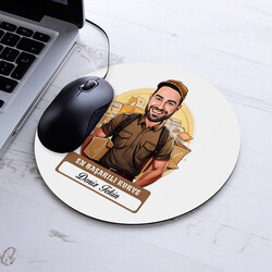 Karikatürlü En İyi Erkek Kurye Mousepad - 1