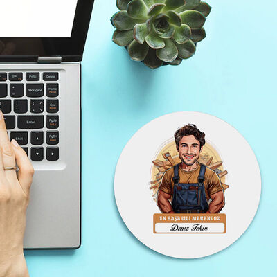 Karikatürlü En İyi Erkek Marangoz Mousepad - 2