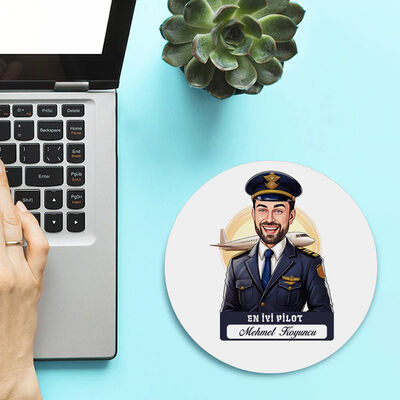 Karikatürlü En İyi Erkek Pilot Mousepad - 2