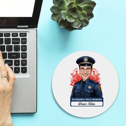 Karikatürlü En İyi Erkek Polis Memuru Mousepad - 2