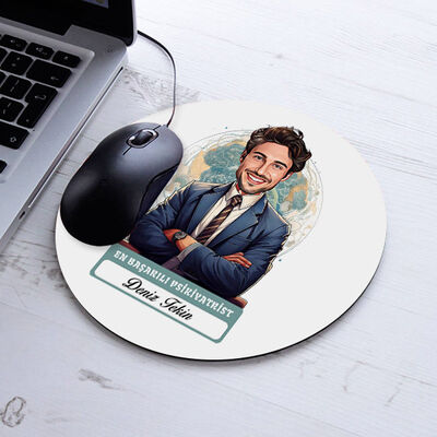Karikatürlü En İyi Erkek Psikiyatrist Mousepad - 1