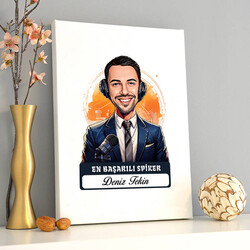 Karikatürlü En İyi Erkek Sipker Kanvas Tablo - 2