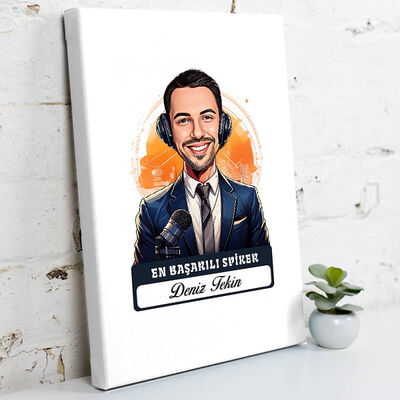 Karikatürlü En İyi Erkek Sipker Kanvas Tablo - 1