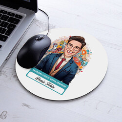 Karikatürlü En İyi Erkek Sosyal Medya Yöneticisi Mousepad - 1