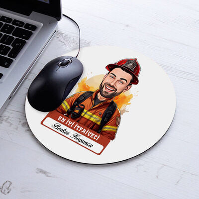 Karikatürlü En İyi İtfaiyeci Mousepad - 1