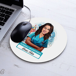 Karikatürlü En İyi Kadın Anestezi Uzmanı Mousepad - 1