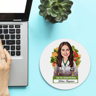 Karikatürlü En İyi kadın Diyetisyen Mousepad - 2