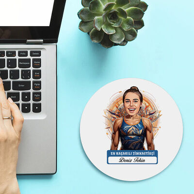 Karikatürlü En İyi Kadın Jimnastikçi Mousepad - 2