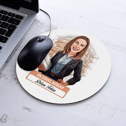 Karikatürlü En İyi Kadın Mimar Mousepad - 1
