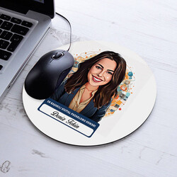 Karikatürlü En İyi Kadın Pazarlama Uzmanı Mousepad - 1