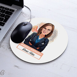 Karikatürlü En İyi Kadın Psikiyatrist Mousepad - 1