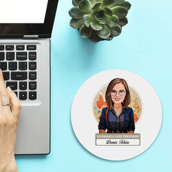 Karikatürlü En İyi Kadın Sınıf Öğretmeni Mousepad - 2