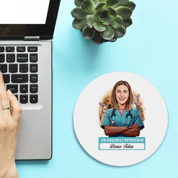 Karikatürlü En İyi Kadın Veteriner Mousepad - 2
