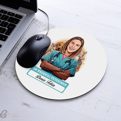 Karikatürlü En İyi Kadın Veteriner Mousepad - 1