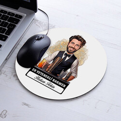 Karikatürlü En Yakışıklı Barmen Mousepad - 1