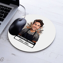 Karikatürlü En Yakışıklı Berber Mousepad - 1