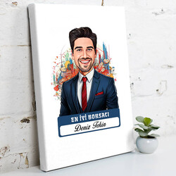 Karikatürlü En Yakışıklı Borsacı Kanvas Tablo - 1