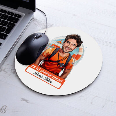 Karikatürlü En Yakışıklı Cankurtaran Mousepad - 1