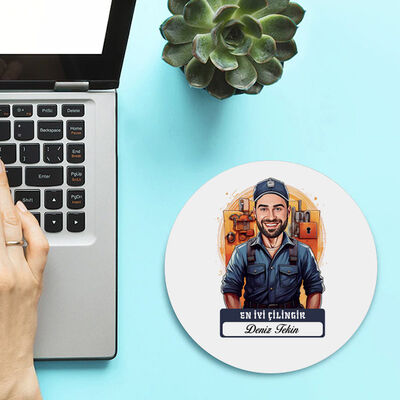 Karikatürlü En Yakışıklı Çilingir Mousepad - 2
