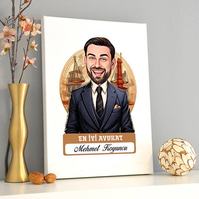 Karikatürlü En Yakışıklı Erkek Avukat Kanvas Tablo - 2