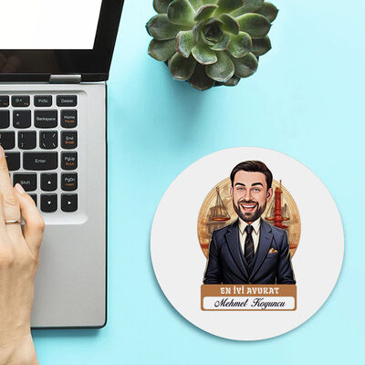 Karikatürlü En Yakışıklı Erkek Avukat Mousepad - 2
