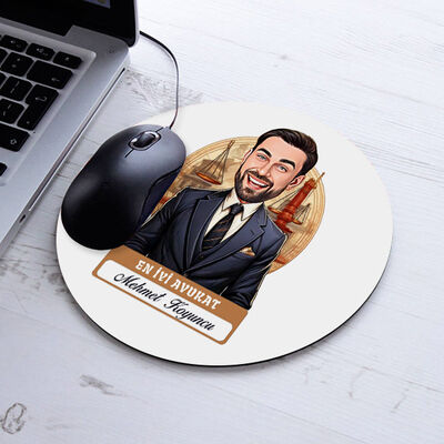 Karikatürlü En Yakışıklı Erkek Avukat Mousepad - 1
