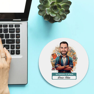 Karikatürlü En Yakışıklı İç Mimar Mousepad - 2