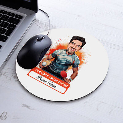Karikatürlü En Yakışıklı Masa Tenisçisi Mousepad - 1
