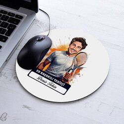 Karikatürlü En Yakışıklı Tenisçi Mousepad - 1