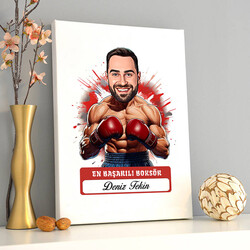 Karikatürlü Erkek Boksör Kanvas Tablo - 2