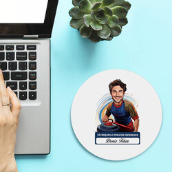 Karikatürlü Erkek Curling Oyuncusu Mousepad - 2