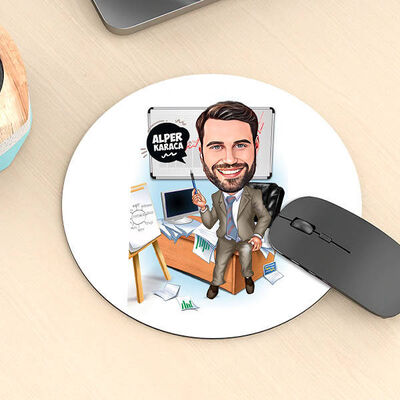 Karikatürlü Erkek Profesör Mousepad - 1