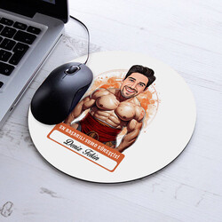 Karikatürlü Erkek Sumo Güreşçisi Mousepad - 1
