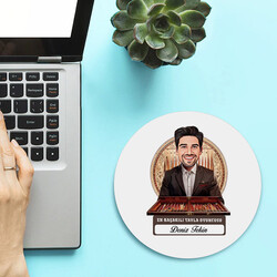Karikatürlü Erkek Tavla Oyuncusu Mousepad - 2