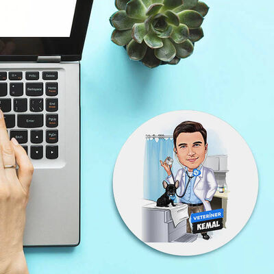 Karikatürlü Erkek Veteriner Doktor Mousepad - 1