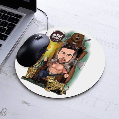 Karikatürlü Güçlü Erkek Mousepad - 1